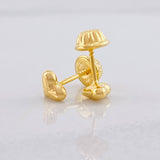 Diamond Cut Heart Stud Earrings 0.45g / in / 4.3mm Yellow Gold 18K