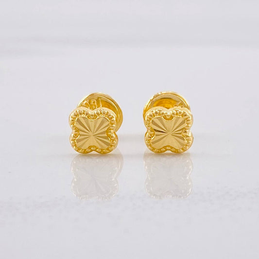 Topos Trébol Diamantado 0.45g / in / 5.3mm Oro Amarillo 18K