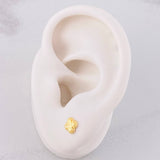 Diamond Cut Clover Stud Earrings 0.45g / in / 5.2mm 18K Yellow Gold
