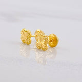 Topos Trébol Diamantado 0.55g / in / 6mm Oro Amarillo 18K