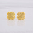 Diamond Cut Clover Stud Earrings 0.95g / in / 8.6mm Yellow Gold 18K
