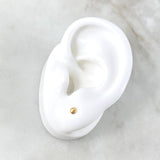 Stud Earrings Media Bead 0.45gr / 3mm Diamond Cut Yellow Gold