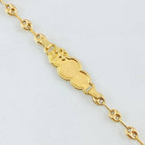 Pulso Bebé GC Placa Nube Cruz 1.9gr / 5 1/2 in / 3.6mm Oro Amarillo 18K