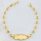 Pulso Bebé Gc Placa Nube Virgen Milagrosa 1.9gr / 5 3/4 in / 3.7mm Oro Amarillo 18K