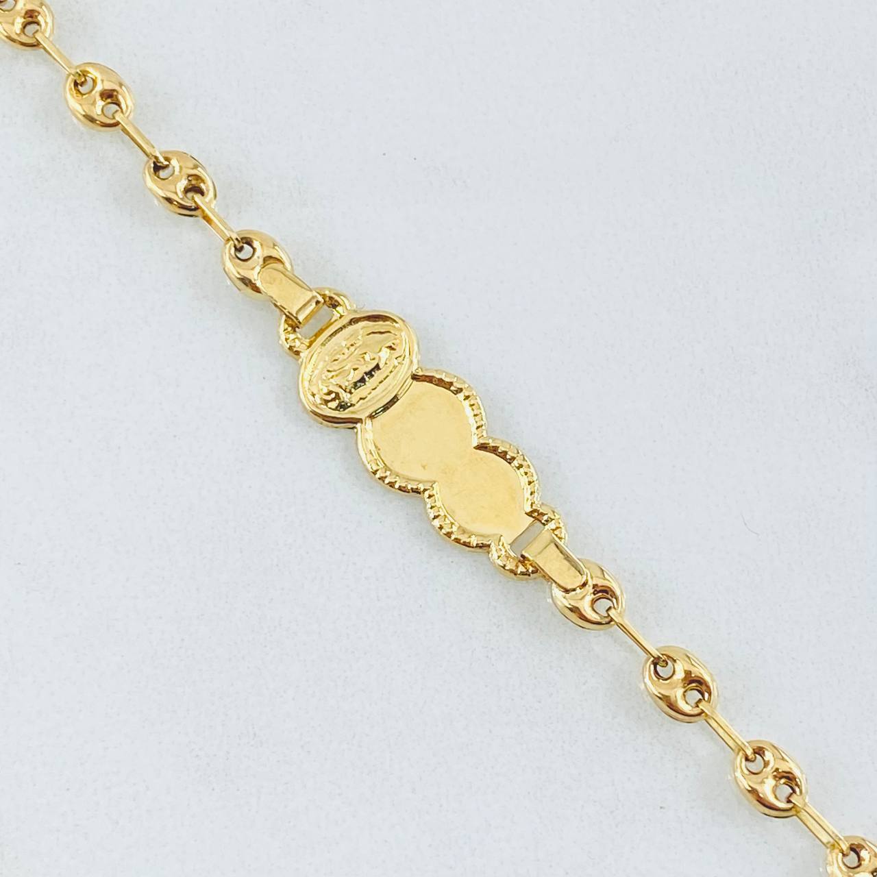 Bracelet Baby Gc Virgin Guadalupe Cloud Bordered 1.85gr / 5 1/2 in / 3.5mm Yellow Gold 18K ©