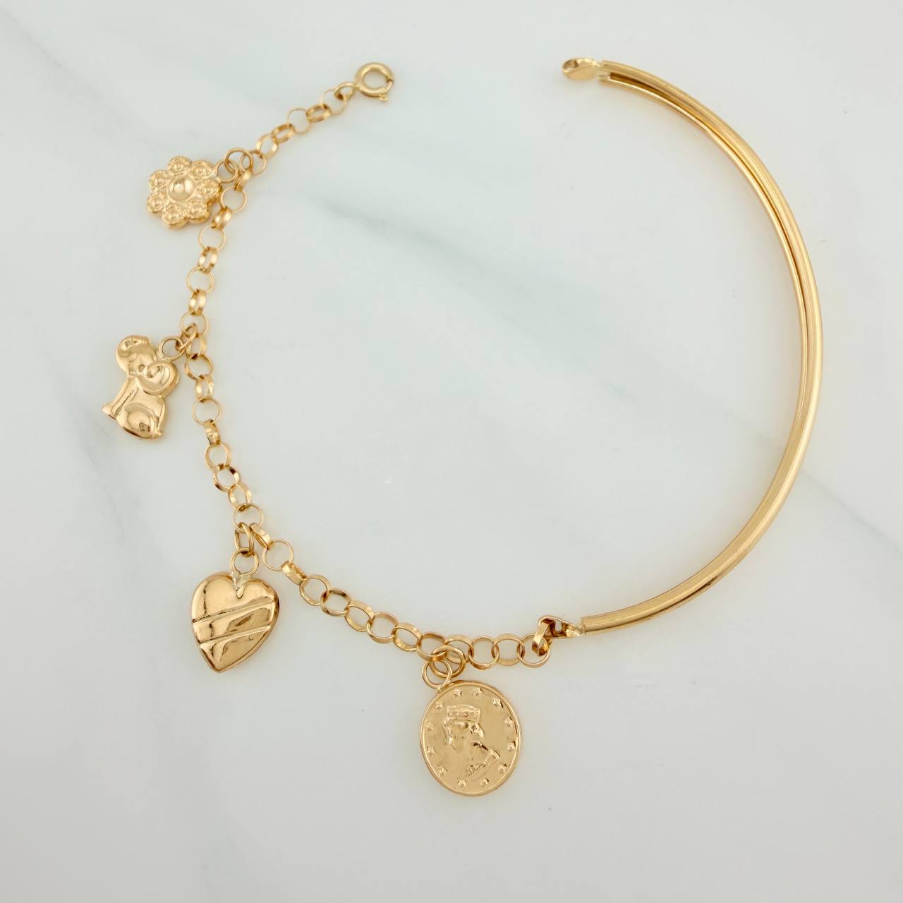 Pulso Charms 5.9gr / 6 3/4 in / 3.2mm Oro Amarillo 18K %