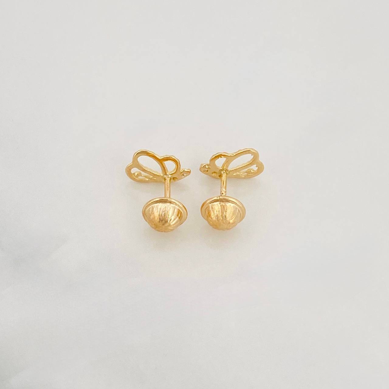 Stud Earrings Butterfly 0.75g / in / 6.46mm Yellow Gold 18K
