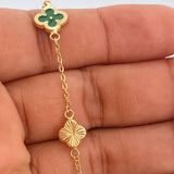 Pulso Trebol Aro Seguido 3.45gr / 7 1/2 in / 1mm Oro Amarillo 18K %