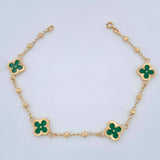 Pulso Trebol Militar 3.95gr / 7 1/4 in / 3mm Oro Amarillo 18K %