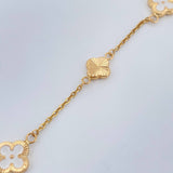 Pulso Trebol Aro Seguido 3.45gr / 7 1/2 in / 1.2mm Oro Amarillo 18K %