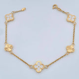 Pulso Trebol Aro Seguido 3.45gr / 7 1/2 in / 1.2mm Oro Amarillo 18K %