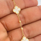 Pulso Trebol Militar 4.05gr / 7 1/2 in / 3mm Oro Amarillo 18K %