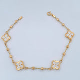 Pulso Trebol Militar 4.05gr / 7 1/2 in / 3mm Oro Amarillo 18K %