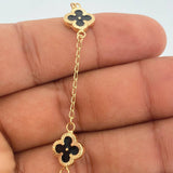Pulso Trebol Espiga 3.6gr / 7 1/4 in / 1mm Oro Amarillo 18K %