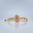 Pulsera Tejida Beige Vigen de Guadalupe 3gr / Dos Oros Amarillo Blanco 18K %