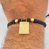 Black Woven Bracelet Virgin of Carmen 2.15gr / 18K Yellow Gold %