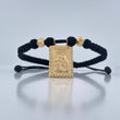 Black Woven Bracelet Virgin of Carmen 2.15gr / 18K Yellow Gold %