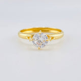 Anillo Solitario Cuatro Garras 1.3g / T7 1/4 Oro Amarillo 18K