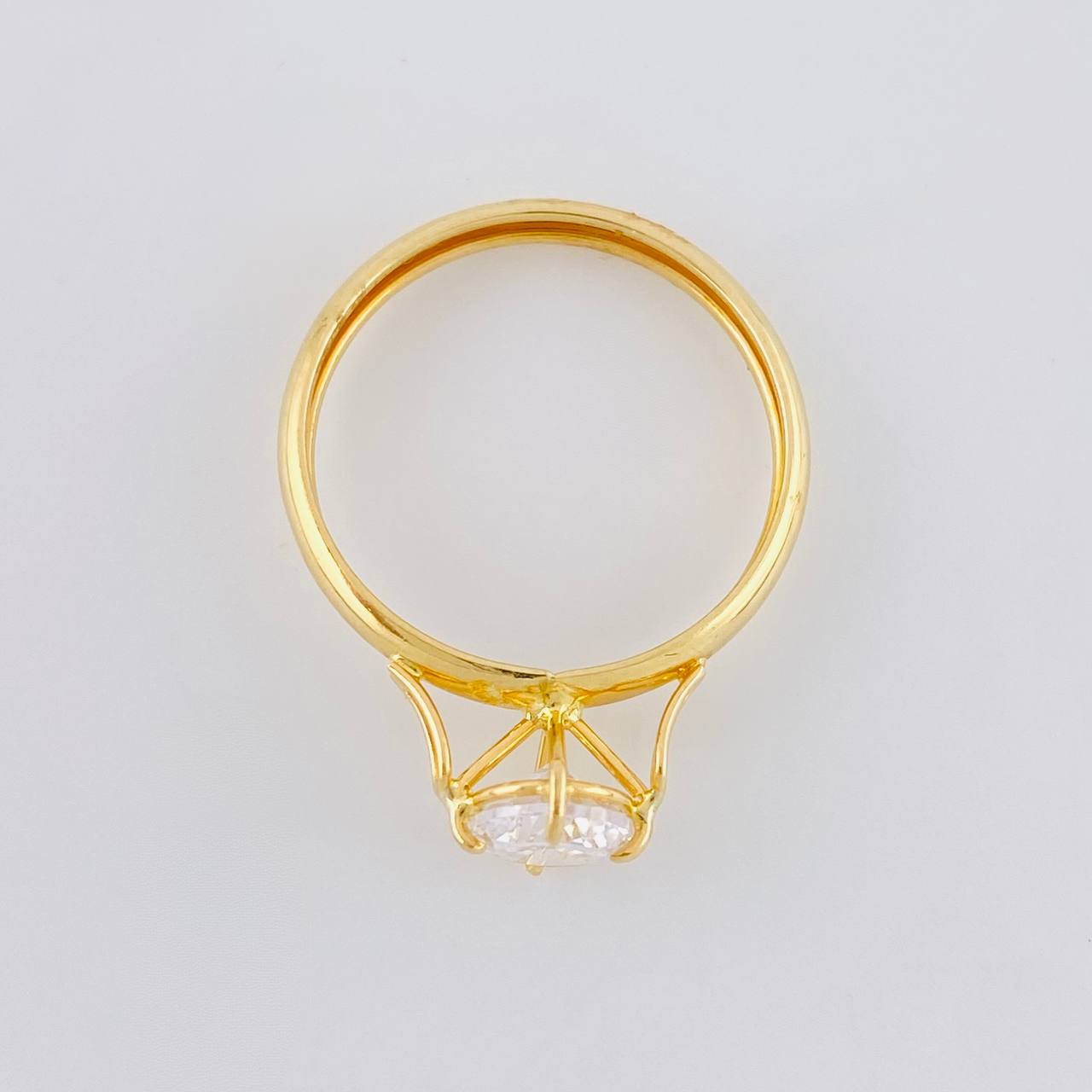 Anillo Solitario Cuatro Garras 1.3g / T7 1/4 Oro Amarillo 18K