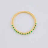 Anillo Carril Tupido Esmeralda 0.14Pts 1.15g / T6 Oro Amaillo 18K