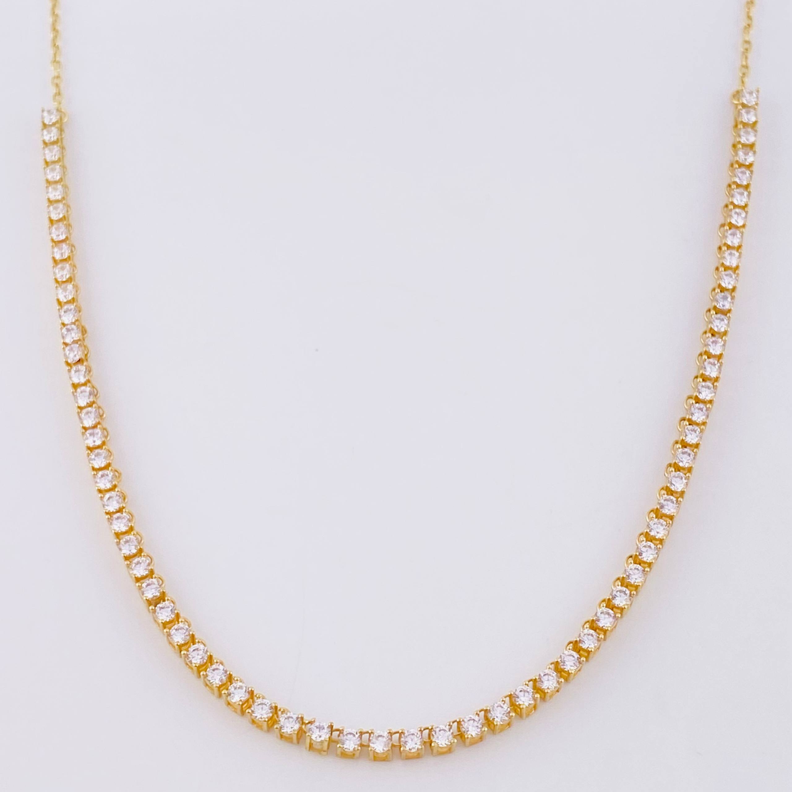 Cadena Tenis 6.4g / 18 in / 2.5mm Oro Amarillo 18K