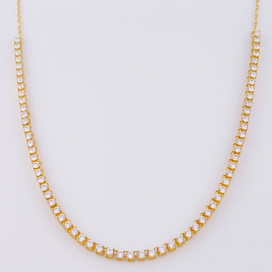 Cadena Tenis 6.4g / 18 in / 2.5mm Oro Amarillo 18K
