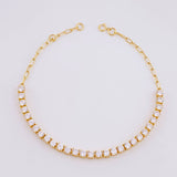 Pulso Modulable Tenis 5.4g / 7 3/4 in - 7 1/4 in / 3mm Oro Amarillo 18K