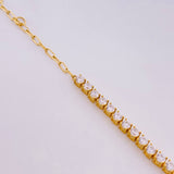 Pulso Modulable Tenis 5.4g / 7 3/4 in - 7 1/4 in / 3mm Oro Amarillo 18K