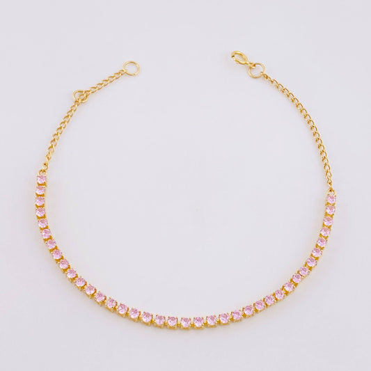 Pulso Modulable Tenis 2.95g / 7 1/4 in - 6 1/2 in / 2mm Oro Amarillo 18K