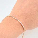 Pulso Modulable Tenis 2.95g / 7 1/4 in - 6 1/2 in / 2mm Oro Amarillo 18K