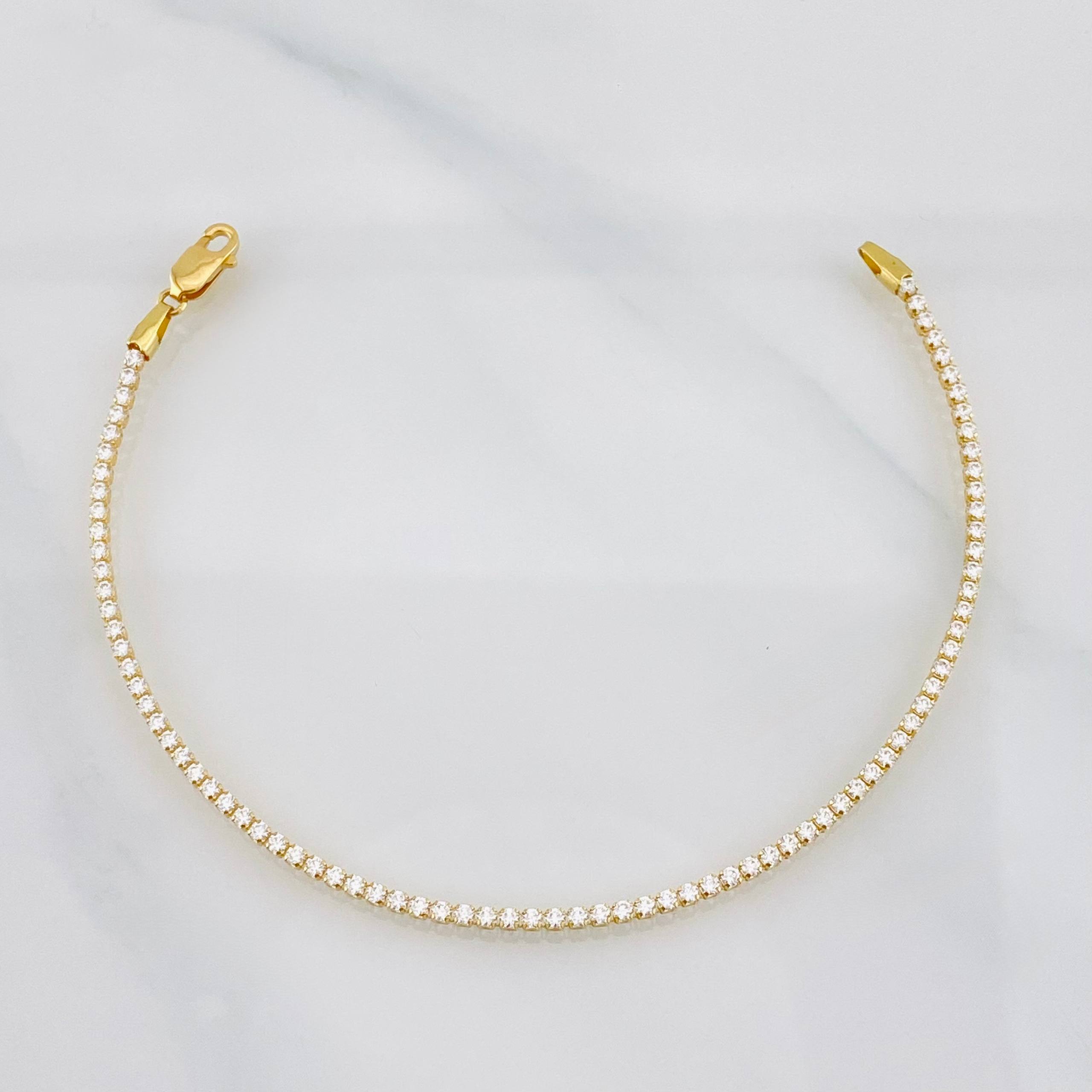 Pulso Tennis 1.9g / 6 1/2 in / 1.6mm Oro Amarillo 18K