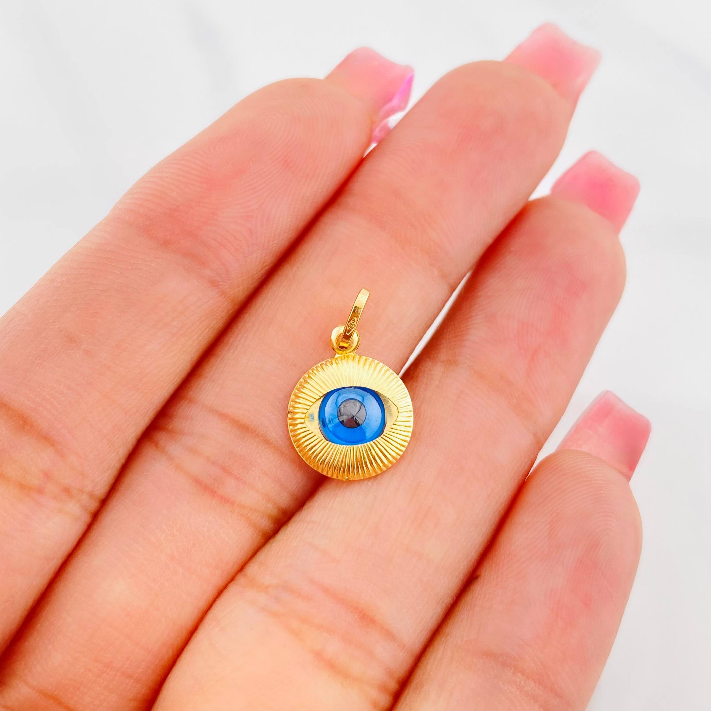 Dije Ojo Turco 0.95g / 1/2 in Oro Amarillo 18K
