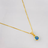 Set Cadena Veneciana + Dije Ojo Turco / 1.4g / 18 in Oro Amarillo 18K