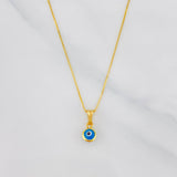 Set Cadena Veneciana + Dije Ojo Turco / 1.45g / 18 in Oro Amarillo 18K