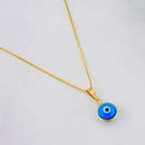 Set Cadena Veneciana + Dije Ojo Turco / 1.5g / 18 in Oro Amarillo 18K