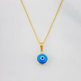 Set Cadena Veneciana + Dije Ojo Turco / 1.55g / 18 in Oro Amarillo 18K