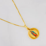 Set Cadena Veneciana + Dije Virgen de Guadalupe / 1.55g / 18 in Oro Amarillo 18K