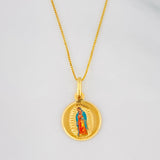 Set Cadena Veneciana + Dije Virgen de Guadalupe / 1.55g / 18 in Oro Amarillo 18K