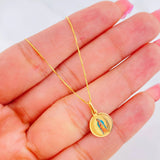 Set Cadena Veneciana + Dije Virgen Milagrosa / 1.55g / 18 in Oro Amarillo 18K