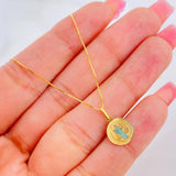 Venetian Chain + Saint Benedict Pendant / 1.55g / 18 in Yellow Gold 18K