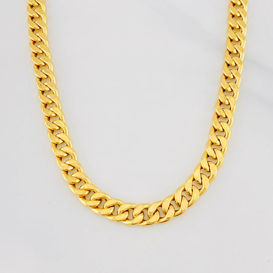 Cadena Cubana 14.6g / 24 in / 7mm Oro Amarillo 18K