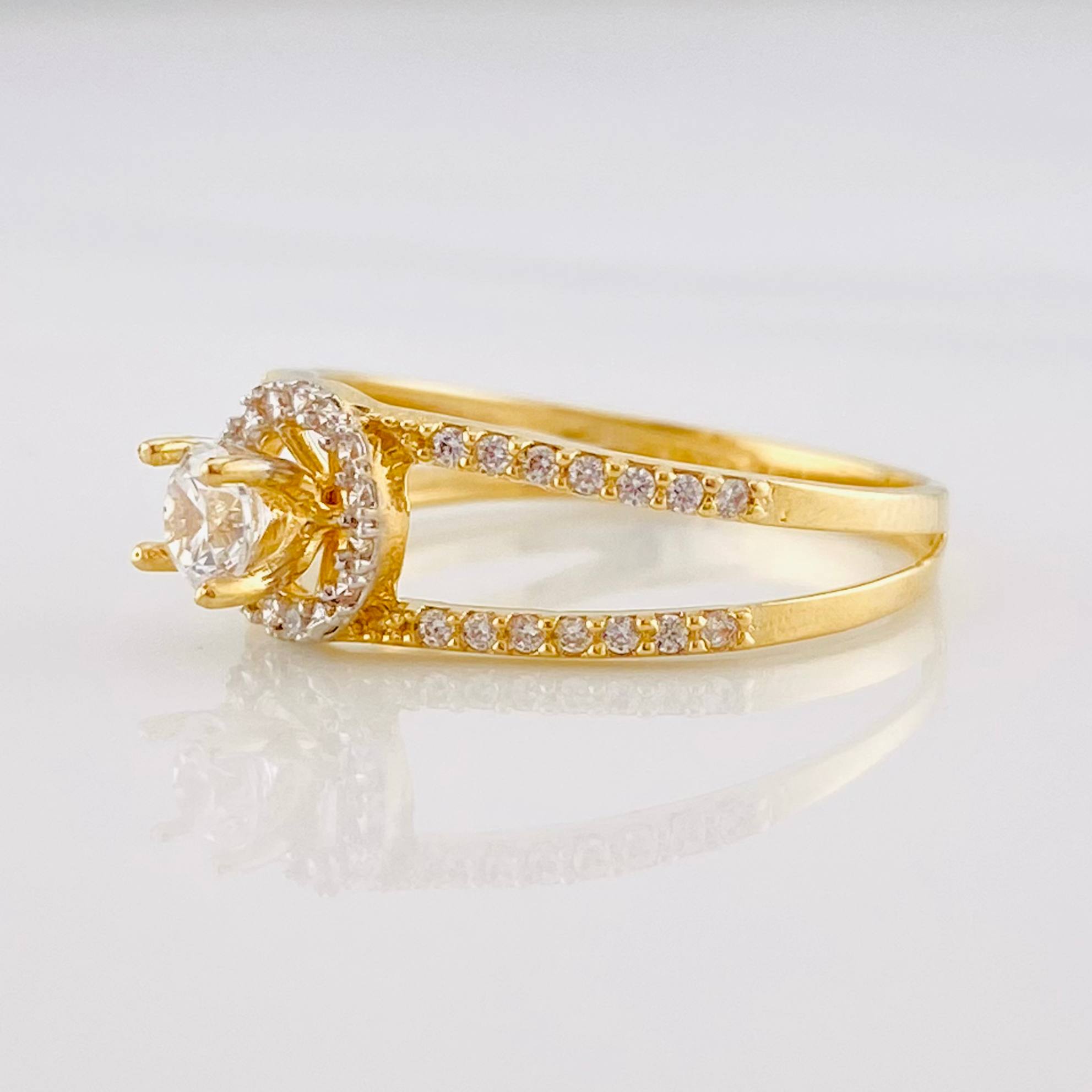 Anillo Solitario Circular 2.15g / T7 1/4 Oro Amarillo 18K