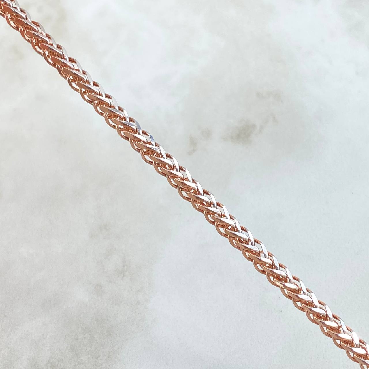 Cadena Franco 17.7gr / 60cm / 3.4mm Dos Oros Blanco Rosa +4 18K ©