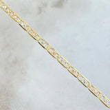 Cadena Plana 11.2gr / 60cm / 3.3mm Diamantada Tres Oros +3 18K ©