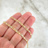 Cadena Plana 11.2gr / 60cm / 3.3mm Diamantada Tres Oros +3 18K ©