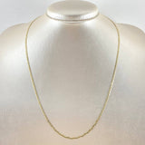 Cadena Plana 3.7gr / 50cm / 2mm Diamantado Tres Oros +3 18K ©