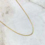 Cadena Plana 3gr / 40cm / 2mm Diamantada Oro Amarillo +3 18K