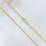 Cadena Plana 3gr / 40cm / 2mm Diamantada Oro Amarillo +3 18K