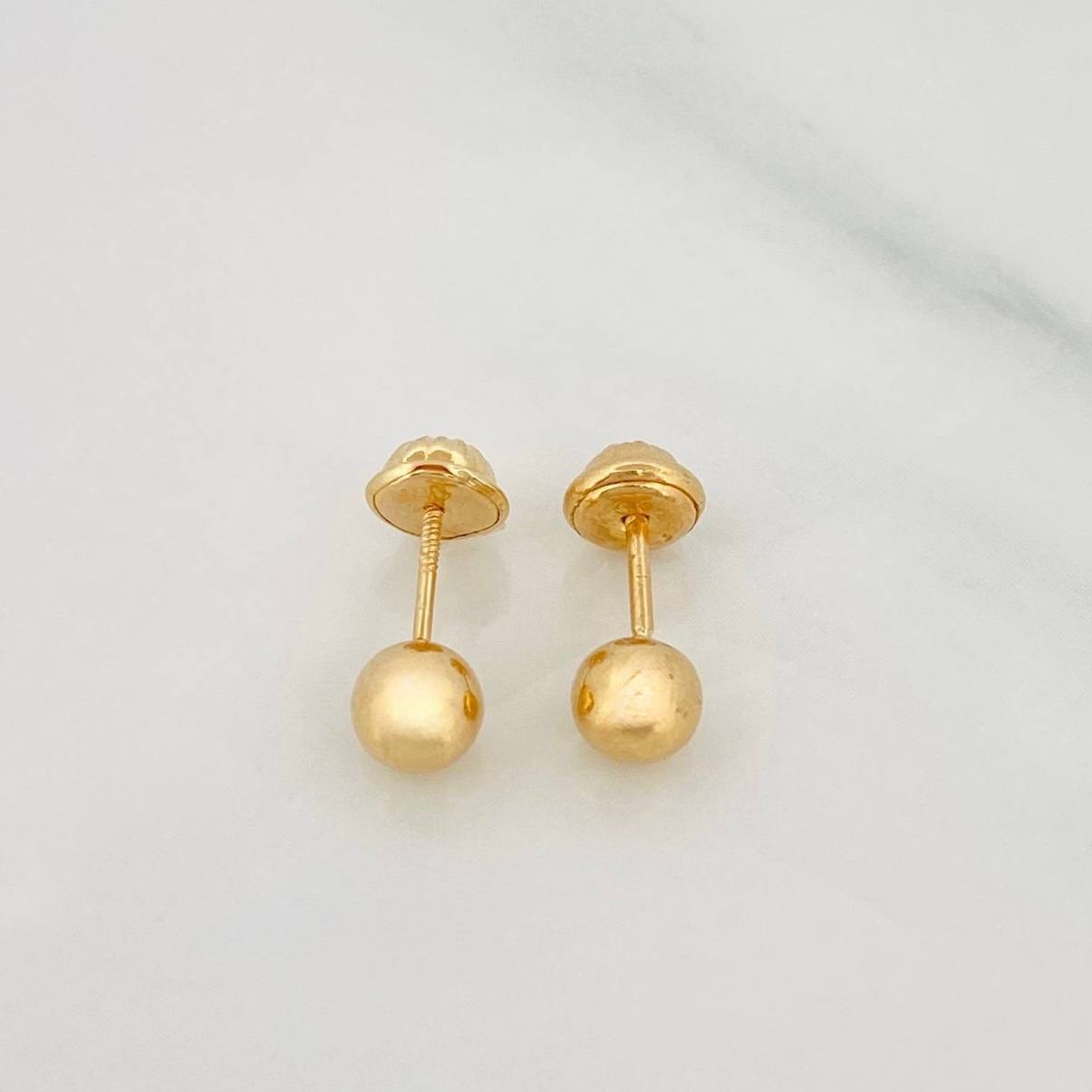 Topos Bola Lisa 0.5g / in / 5mm Oro Amarillo 18K