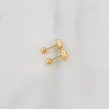 Stud Earrings Plain Bead 0.4g / in / 3mm Yellow Gold 18K